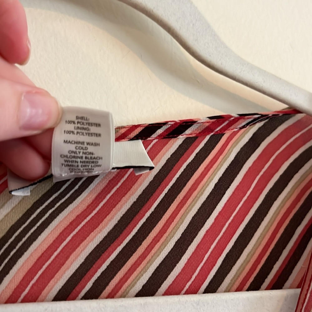 Vintage Loft Sheer Top y2k Striped Gilmore Girls Pink Girly 2000s V neck - Picture 3 of 8